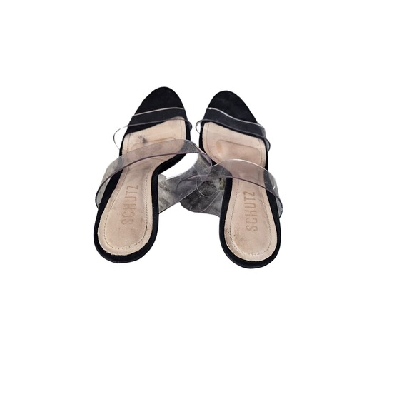 SCHUTZ Women's Blanck PVC Dress Sandal black size 6b - Picture 5 of 6